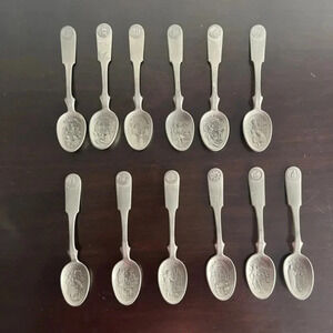Franklin Mint 13 Original Multiple States American Patriot Colony Pewter Spoon